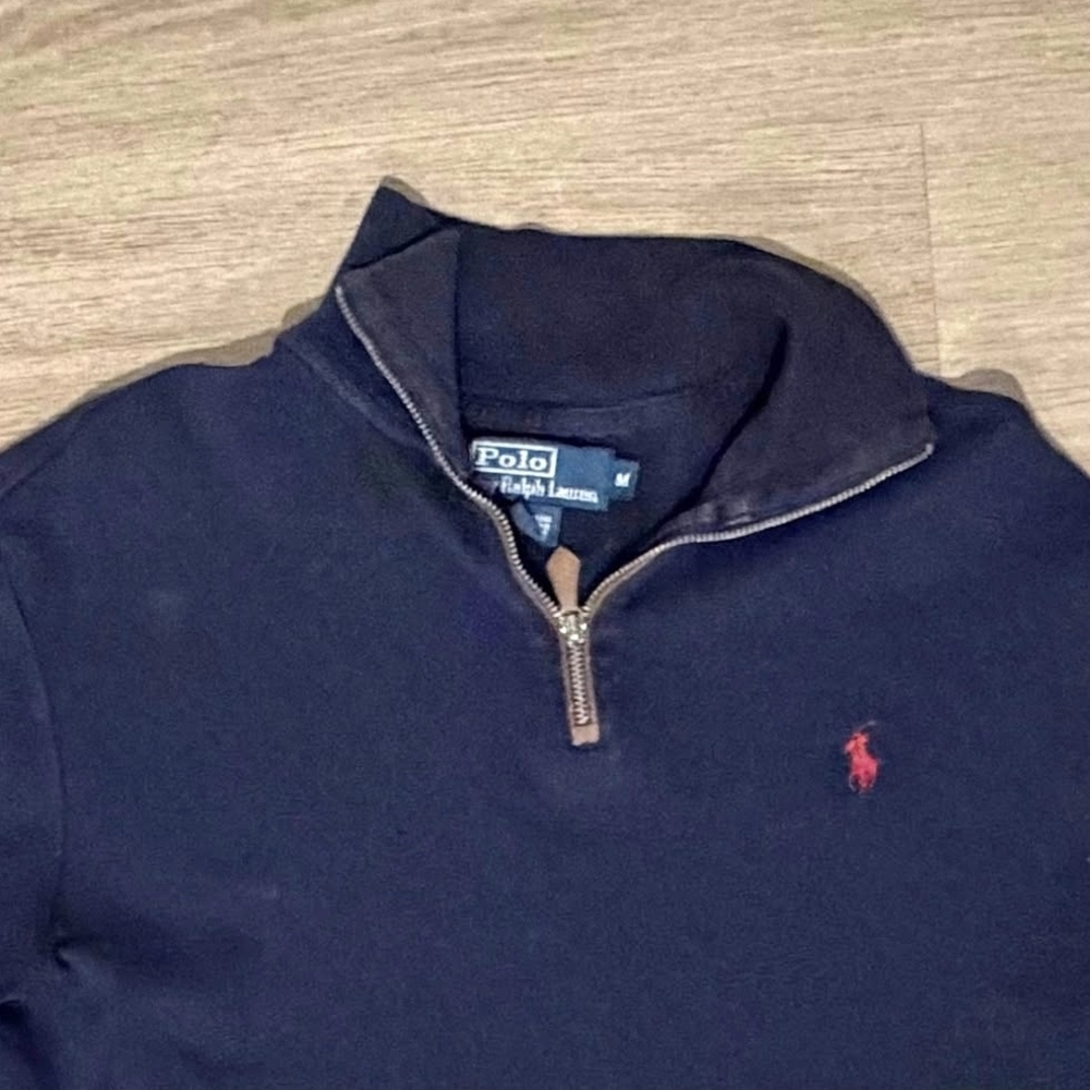 Ralph Lauren Navy Zip Up Sweater
